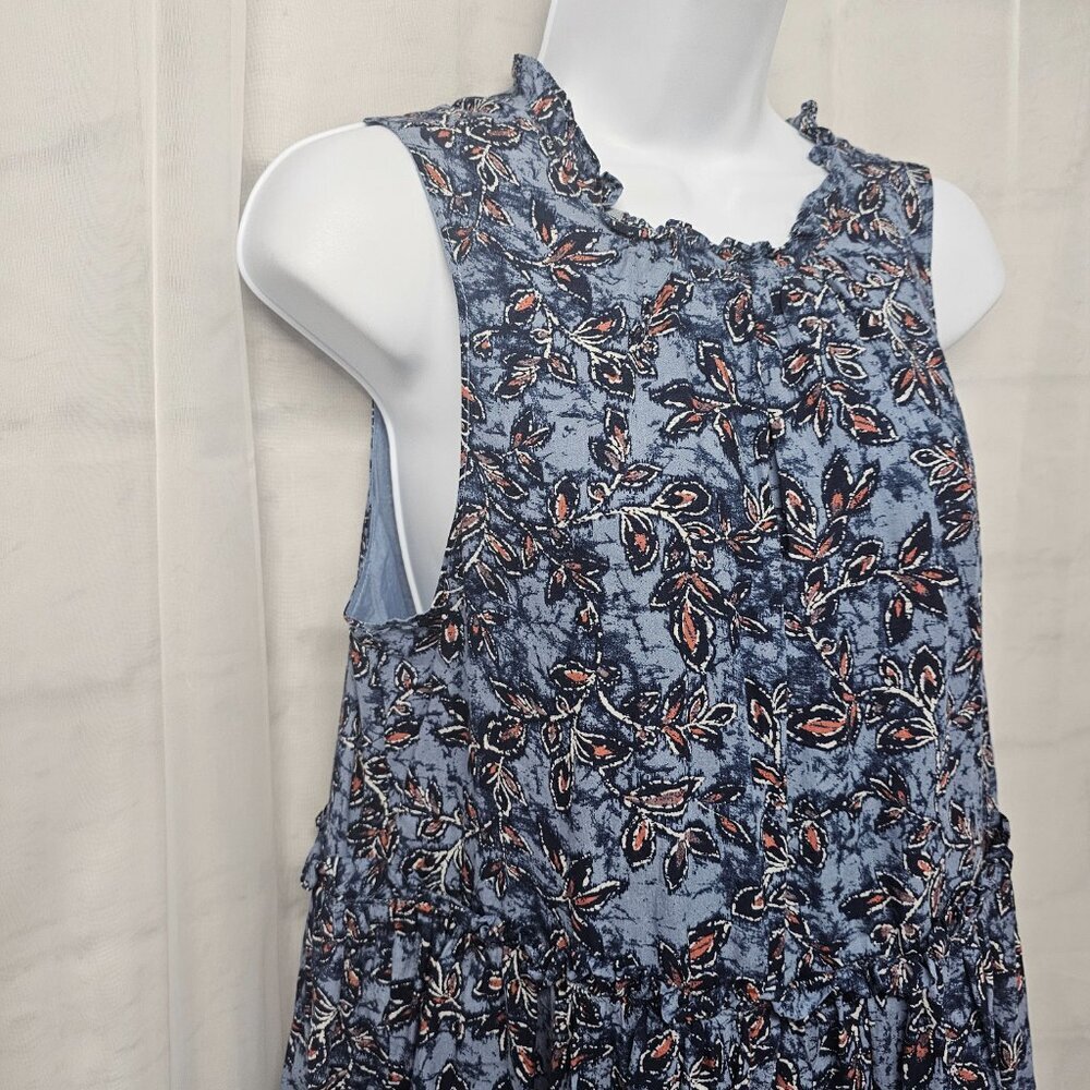 Lucky Brand Dress Blue Floral Boho Cottage Hippie Sleeveless M - Picture 4 of 14